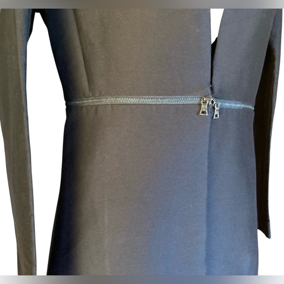 BCBG MAXAZRIA Arelia Black A-Line Blazer Jacket Women’s Large Zippered Waist - Picture 7 of 16